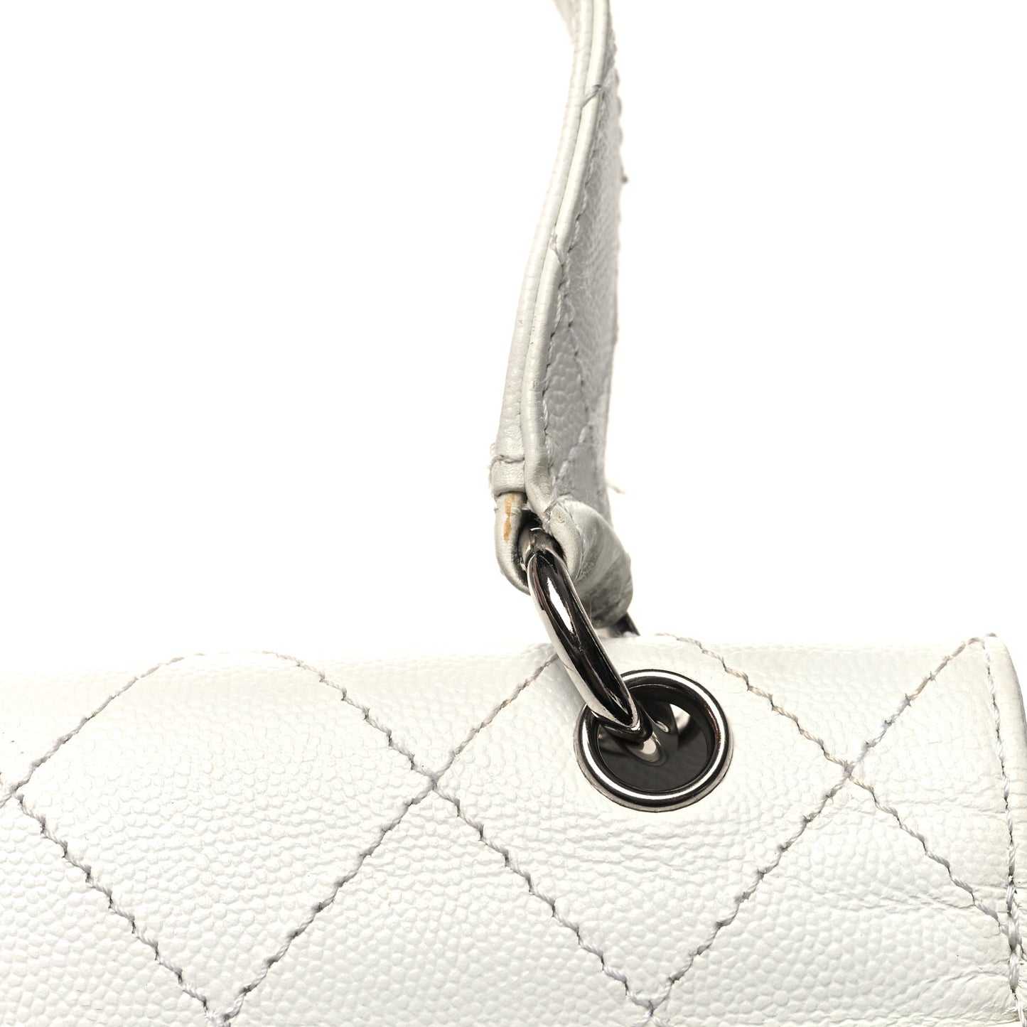 Caviar Quilted Envelope Flap White