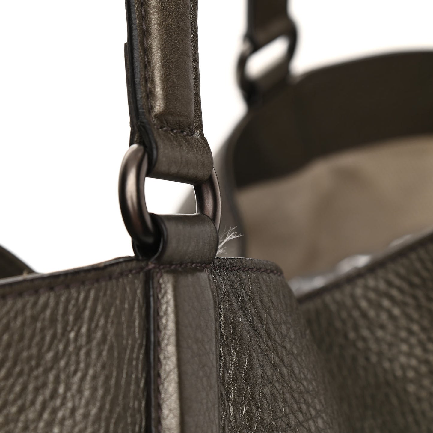 Metallic Pebbled Calfskin Medium Soho Shoulder Bag Sasso