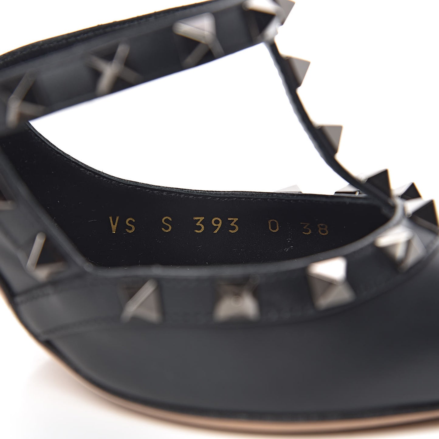 X UNDERCOVER Calfskin Rockstud Ankle Strap Pumps 38 Black