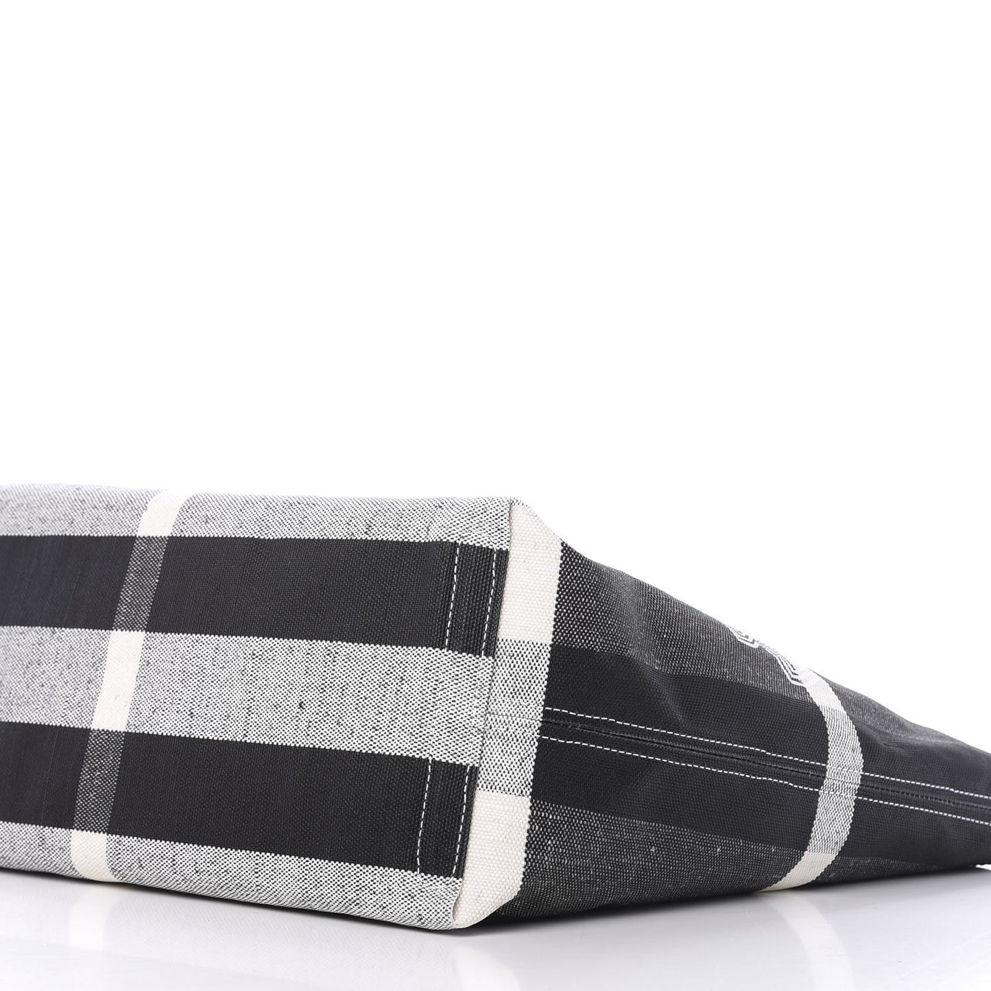 Coated Canvas Mega Check Medium Doodle Tote Black White