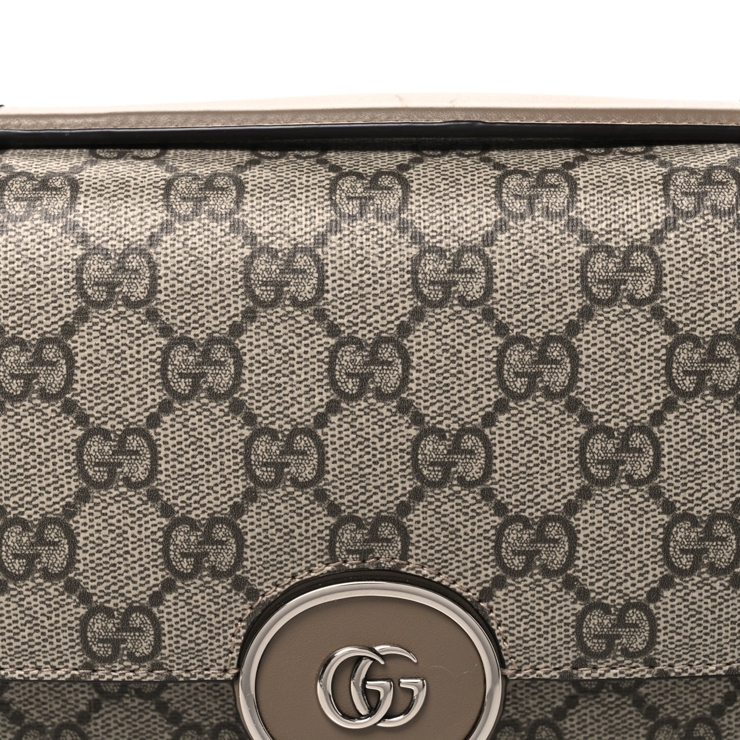 Gucci GG Supreme Monogram Petite GG Top Handle Shoulder Bag Beige Ebony 8 of 10