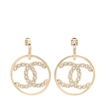 Chanel Baguette Crystal High Society CC Drop Earrings Gold 1 of 4