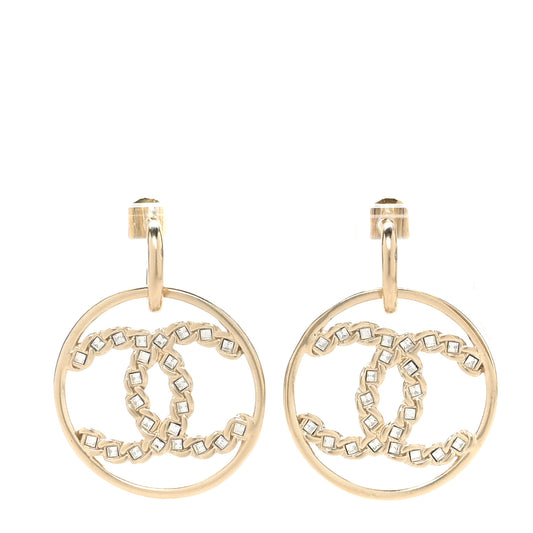 Baguette Crystal High Society CC Drop Earrings Gold