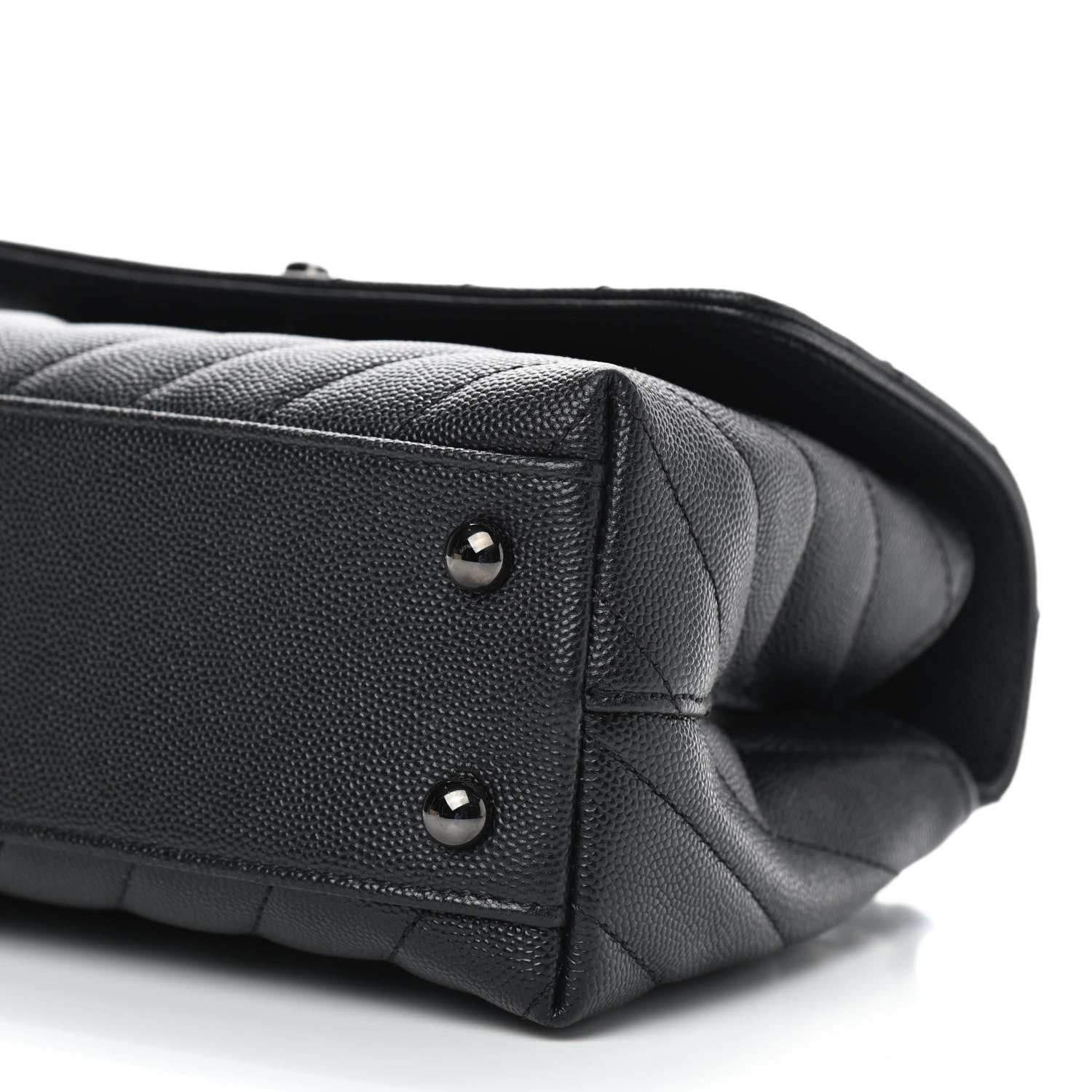 Chanel Caviar Chevron Quilted Mini Coco Handle Flap So Black 7 of 9