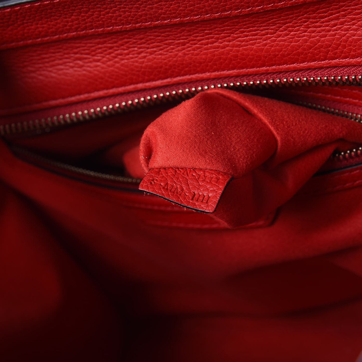 Drummed Calfskin Mini Luggage Coquelicot