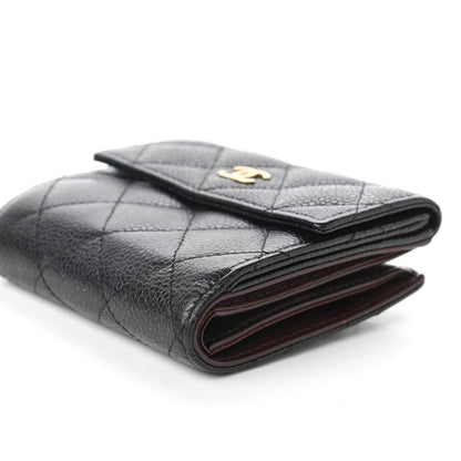 Chanel Caviar Quilted Compact French Flap Wallet Black 8 of 11