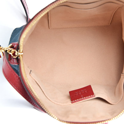 Gucci Suede Calfskin Web Small Ophidia Dome Shoulder Bag New Blue Romantic Cherry 4 of 13