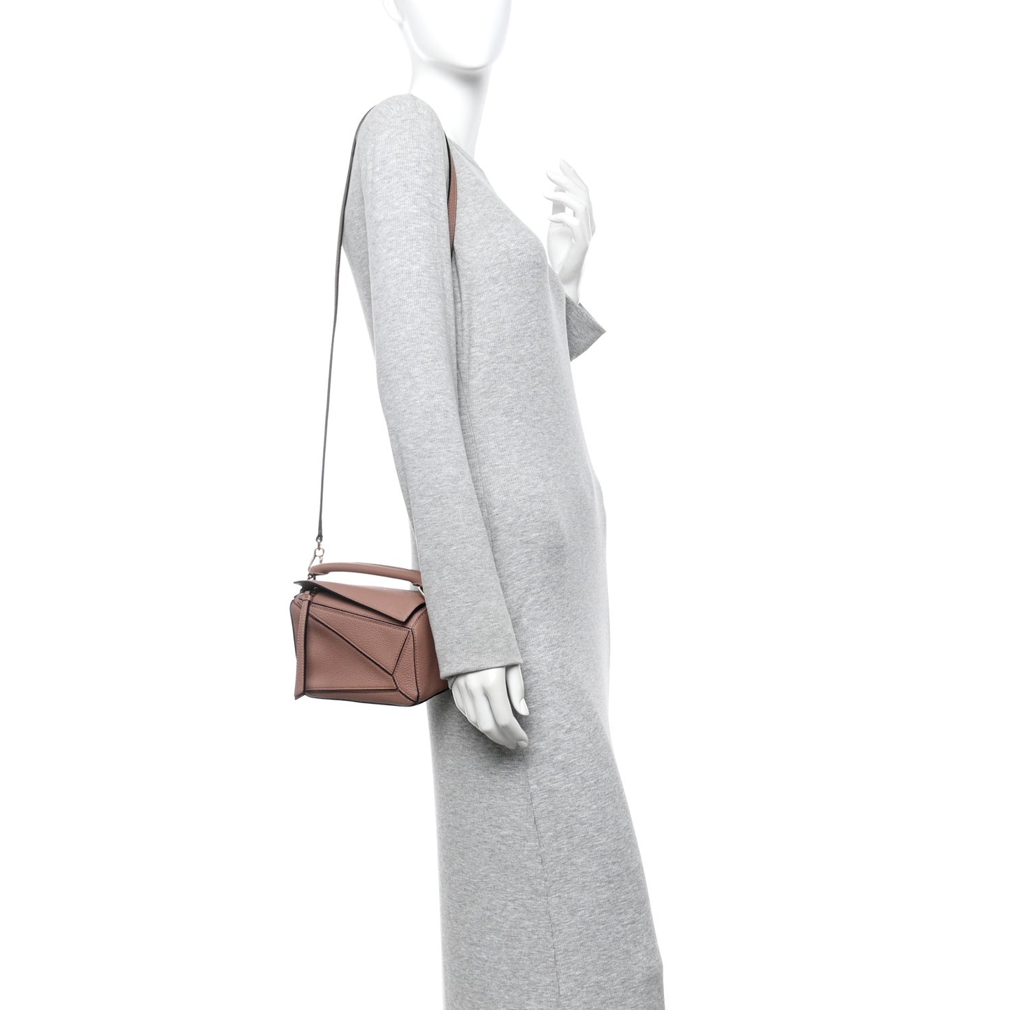 Grained Calfskin Mini Puzzle Bag Dark Blush