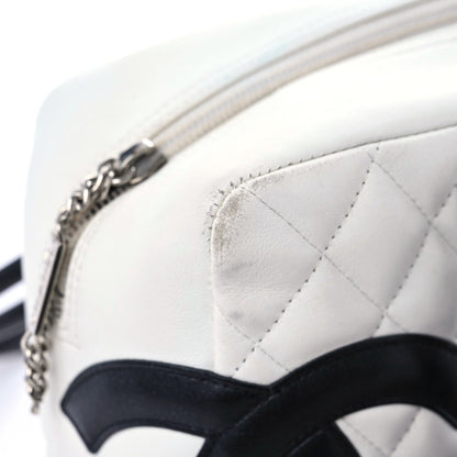 Chanel Calfskin Quilted Large Cambon Bowler White Black 10 of 24