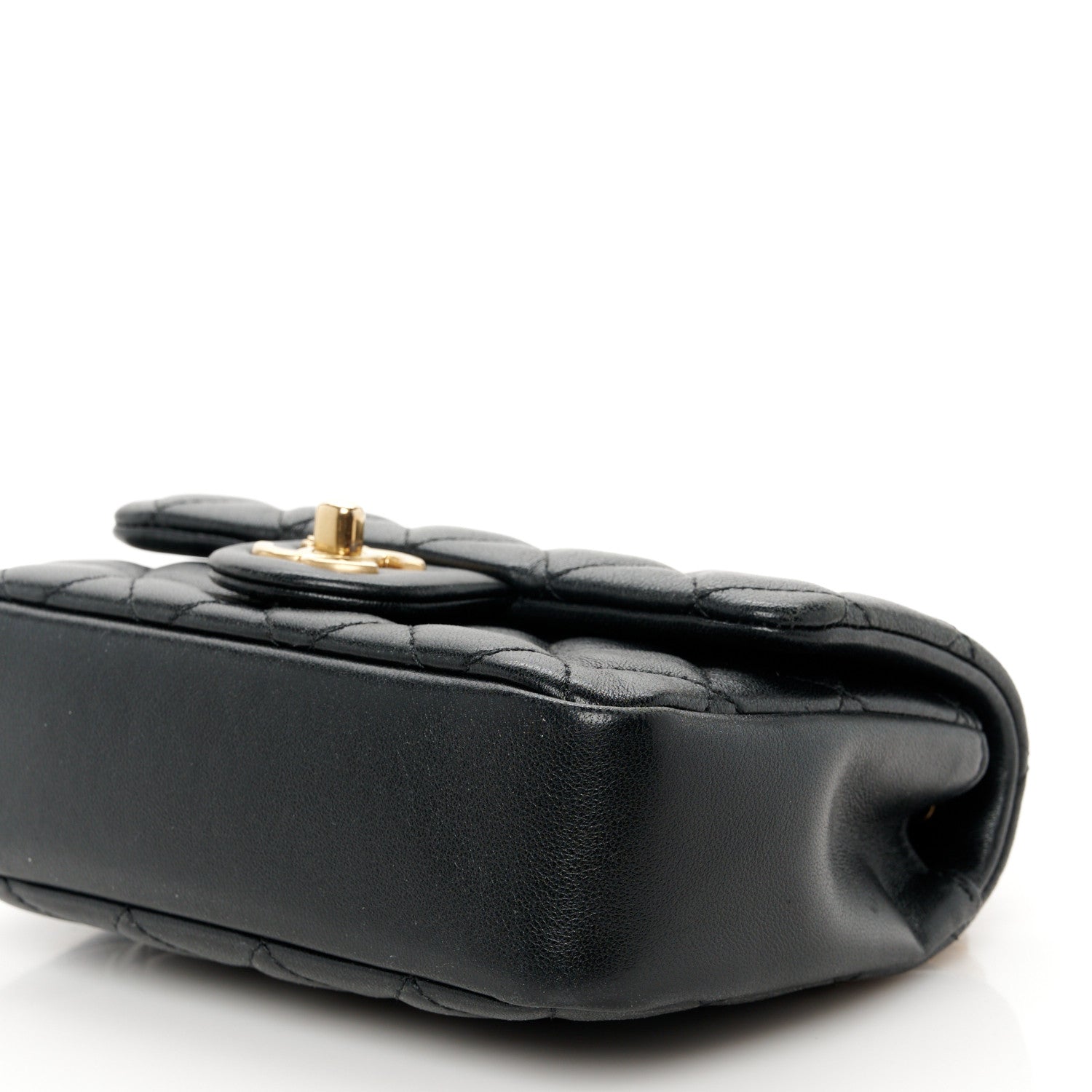 Chanel Shiny Lambskin Quilted Pearl Twist Mini Square Flap Black 11 of 11