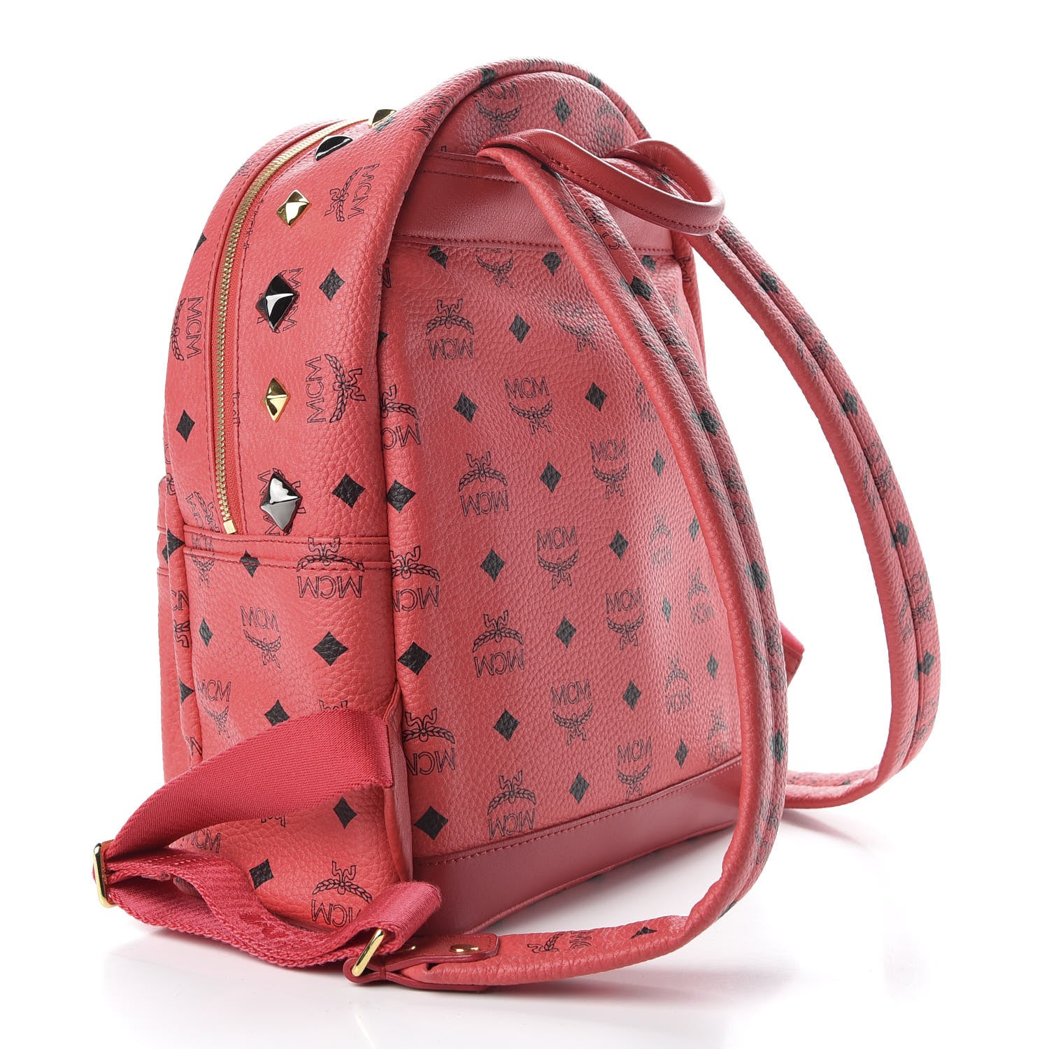 MCM Visetos Studded Small Stark Backpack Corail 2 of 9