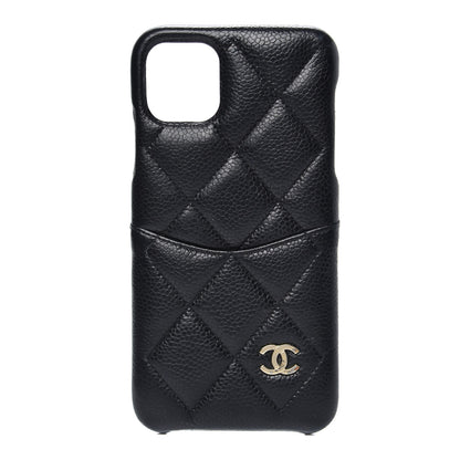 Chanel Caviar Quilted iPhone 11 Max Tech Case Black Burgundy 1 of 7