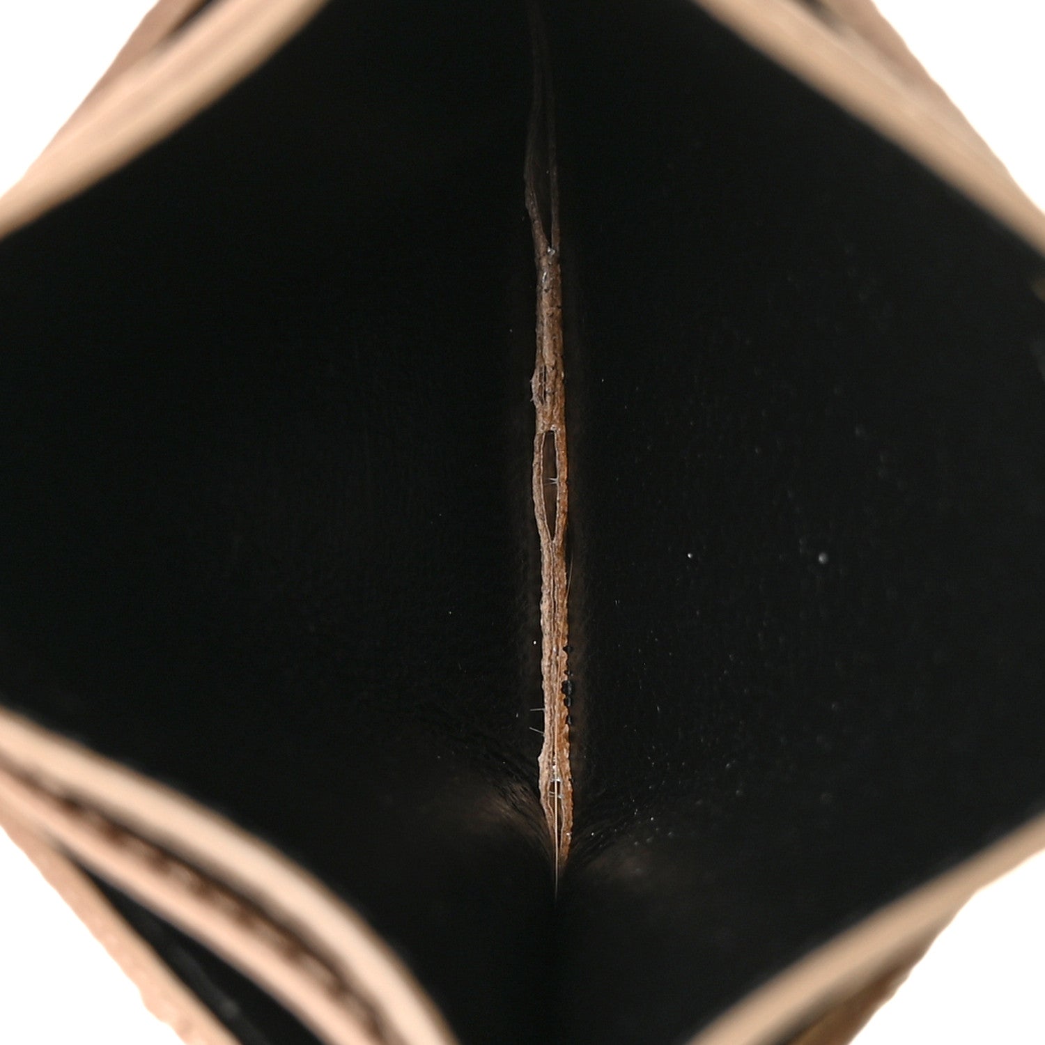 Saint Laurent Grain De Poudre Matelasse Chevron Monogram Credit Card Case Dark Beige 5 of 8