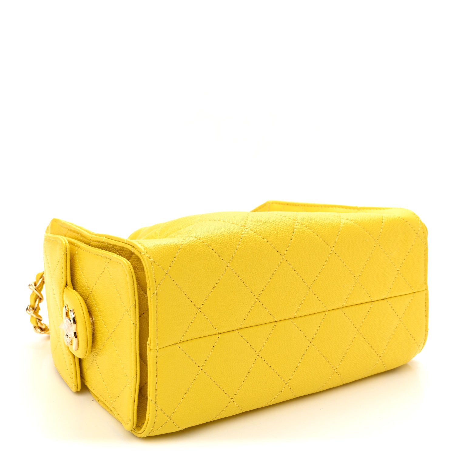 Chanel Caviar Quilted Mini Chanel 25 Handbag  Yellow 4 of 10