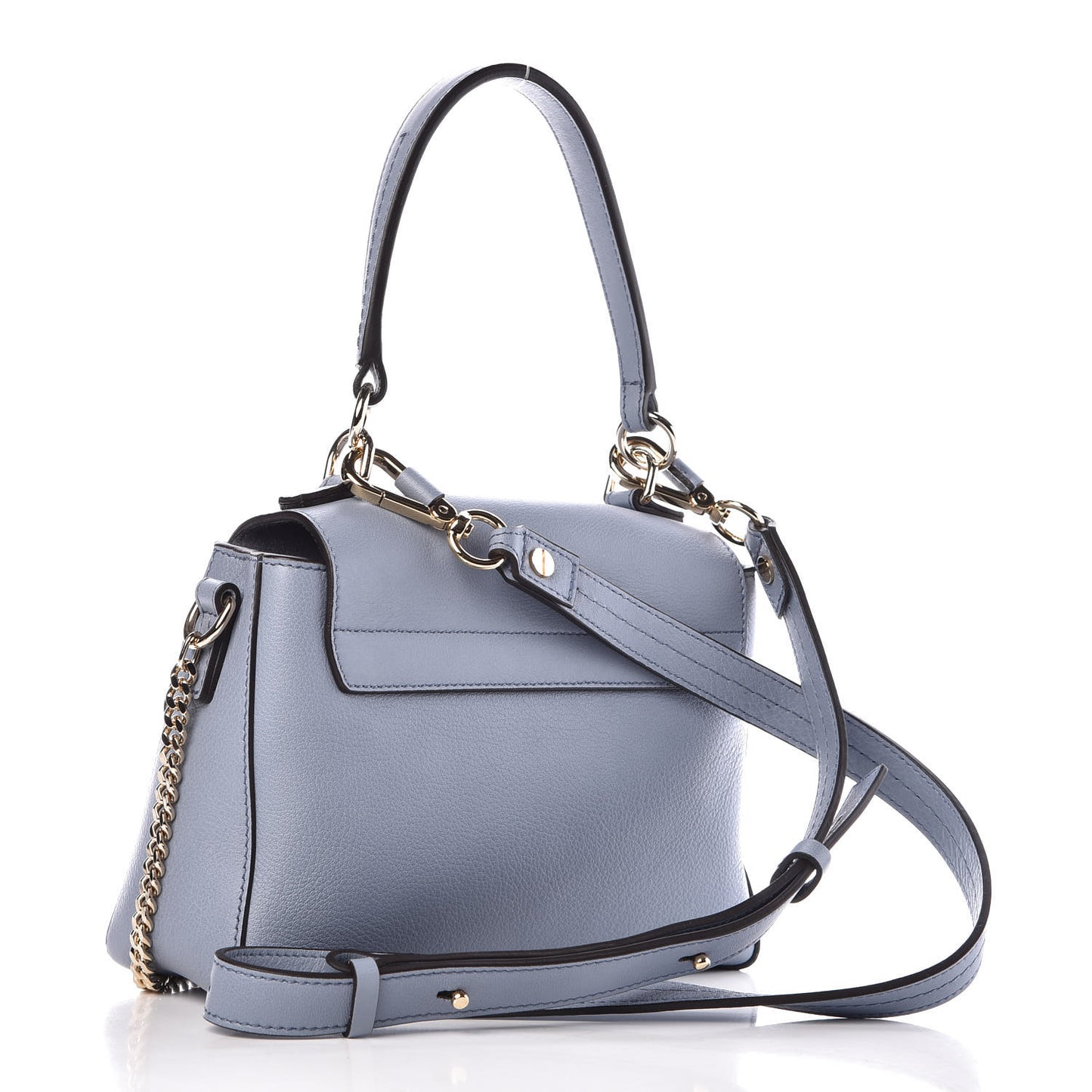 Calfskin Mini Faye Day Shoulder Bag Washed Blue