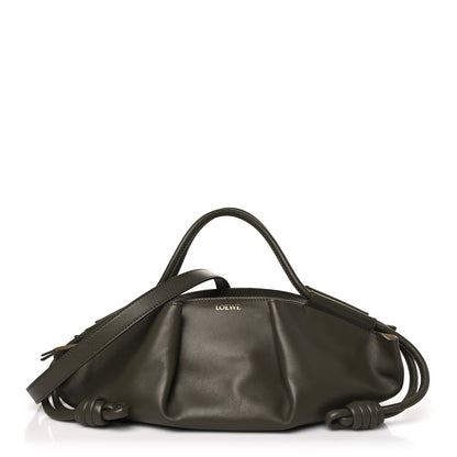 Loewe Shiny Nappa Calfskin Small Paseo Bag Dark Khaki Green 1 of 9