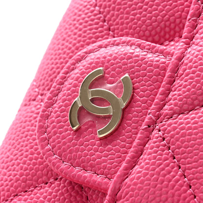 Chanel Caviar Quilted Flap Card Holder Wallet Pink 10 of 11
