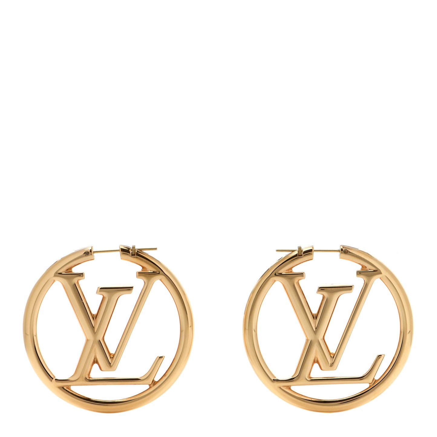 Metal Louise Hoop Earrings Gold