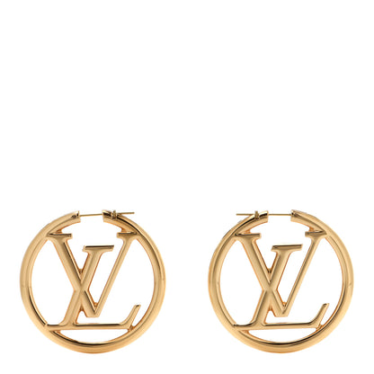 Louis Vuitton Metal Louise Hoop Earrings Gold 1 of 4