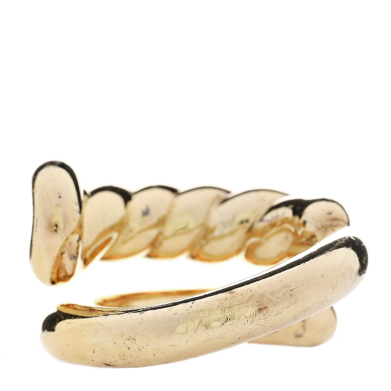 Bottega Veneta Sterling Silver Rope Twist Ring 57 8 Gold 3 of 4