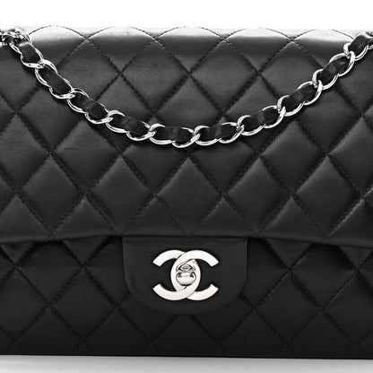 Chanel Lambskin Quilted Medium Double Flap Black 8 of 19