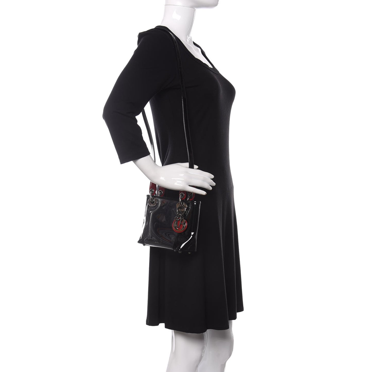 Patent PVC Mini Lady Dior Black Red