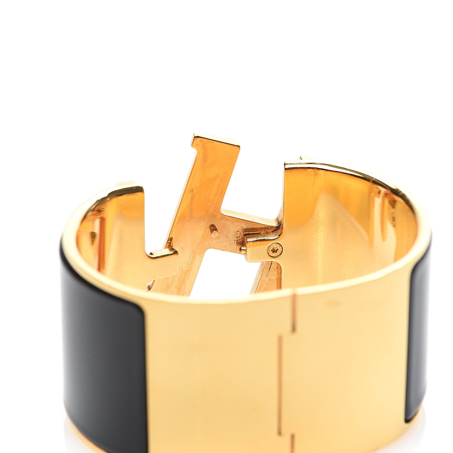 Enamel Extra Wide Clic Clac H Bracelet PM Black