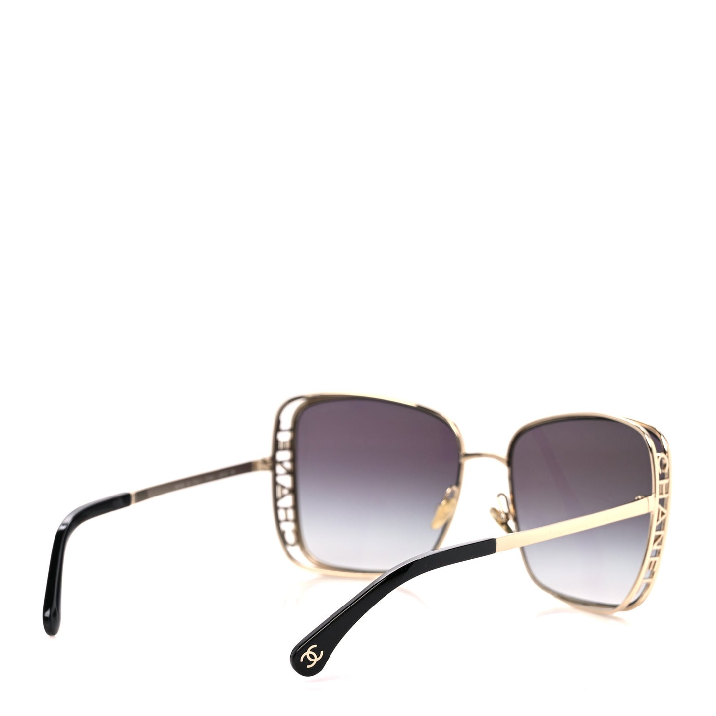 Metal Logo Square Sunglasses 71541 Gold