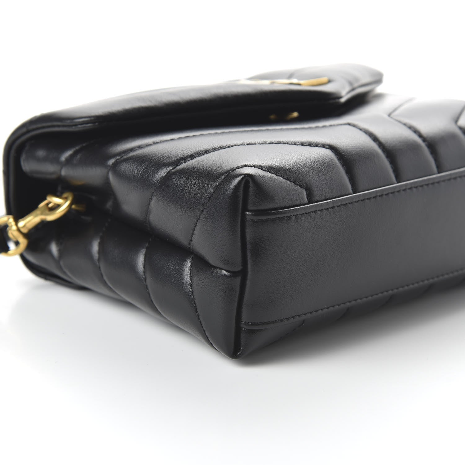 Saint Laurent Calfskin Y Quilted Monogram Toy Loulou Crossbody Bag Black 6 of 10