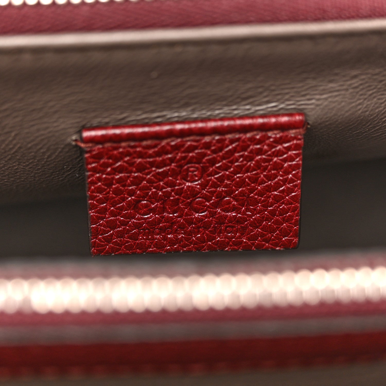 Gucci Grainy Calfskin Small Zumi Top Handle Bag Vintage Bordeaux