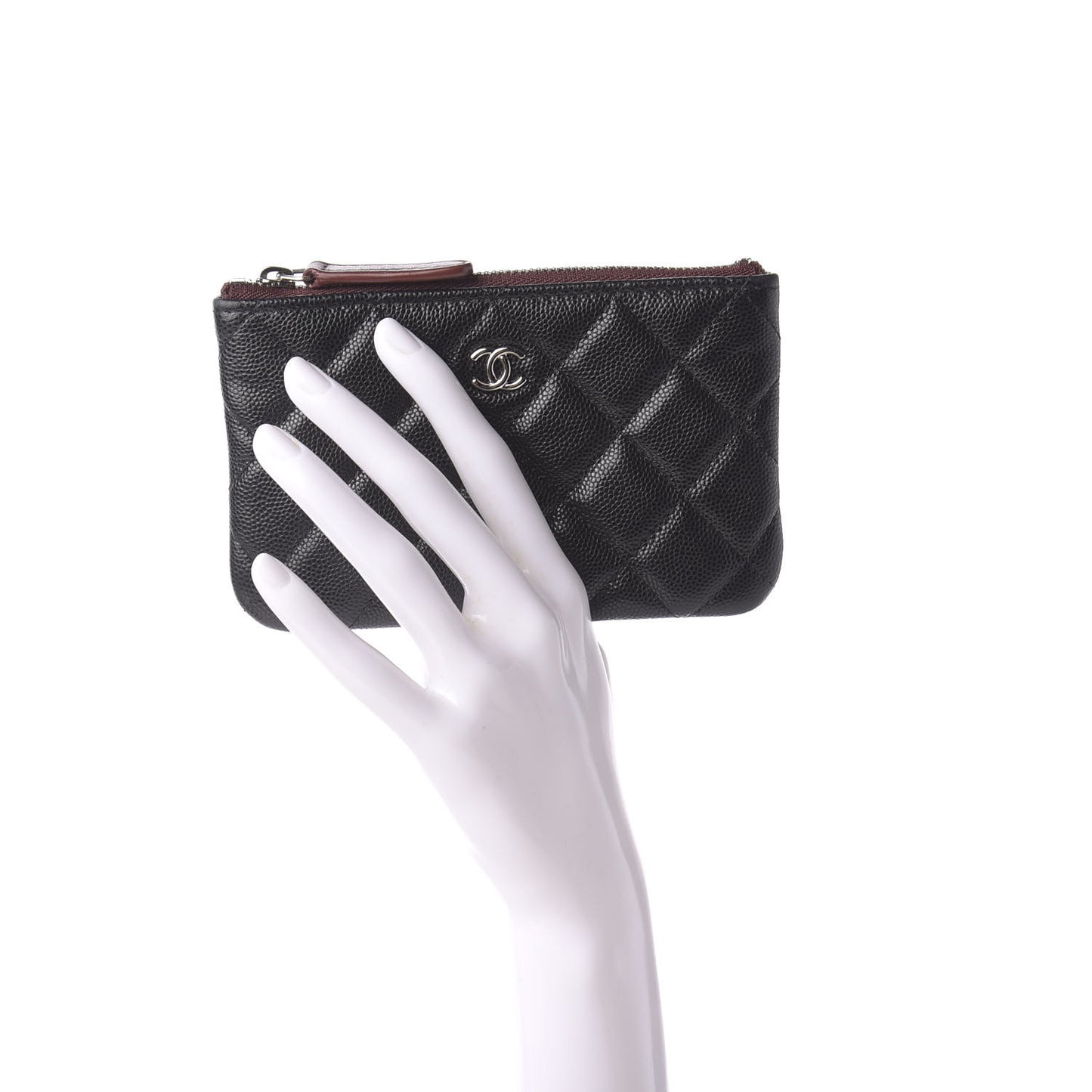 Caviar Quilted Small Cosmetic Case Black