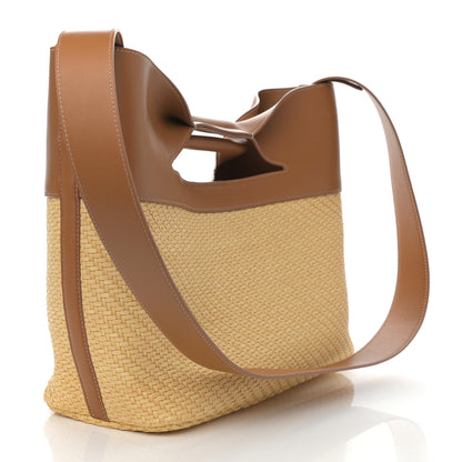 Alexander McQueen Raffia Calfskin Small The Bow Bag Natural Tan 3 of 8
