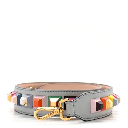 Fendi Vitello Dolce Plexiglass Bi-Color Studded Strap You Grigio Perla Plaster Multicolor 1 of 6