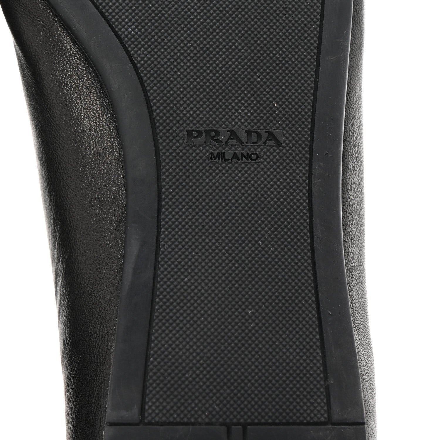 Prada Nappa Logo Bow Ballerina Flats 37.5 Black 7 of 11