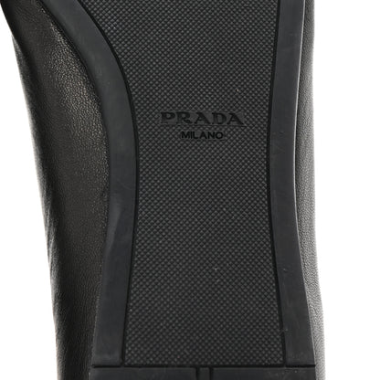 Prada Nappa Logo Bow Ballerina Flats 37.5 Black 7 of 11
