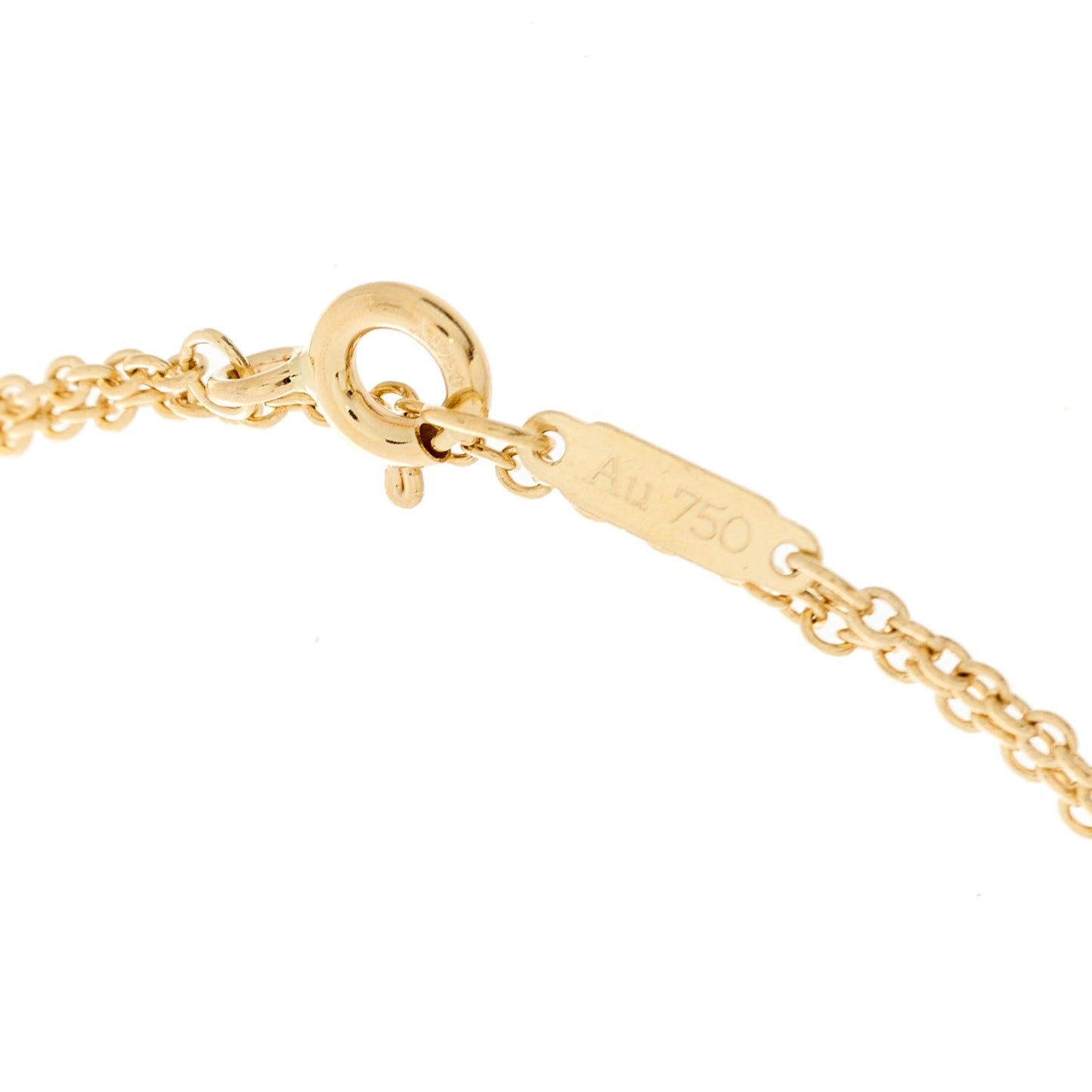 18K Yellow Gold Diamond T Double Chain Bracelet