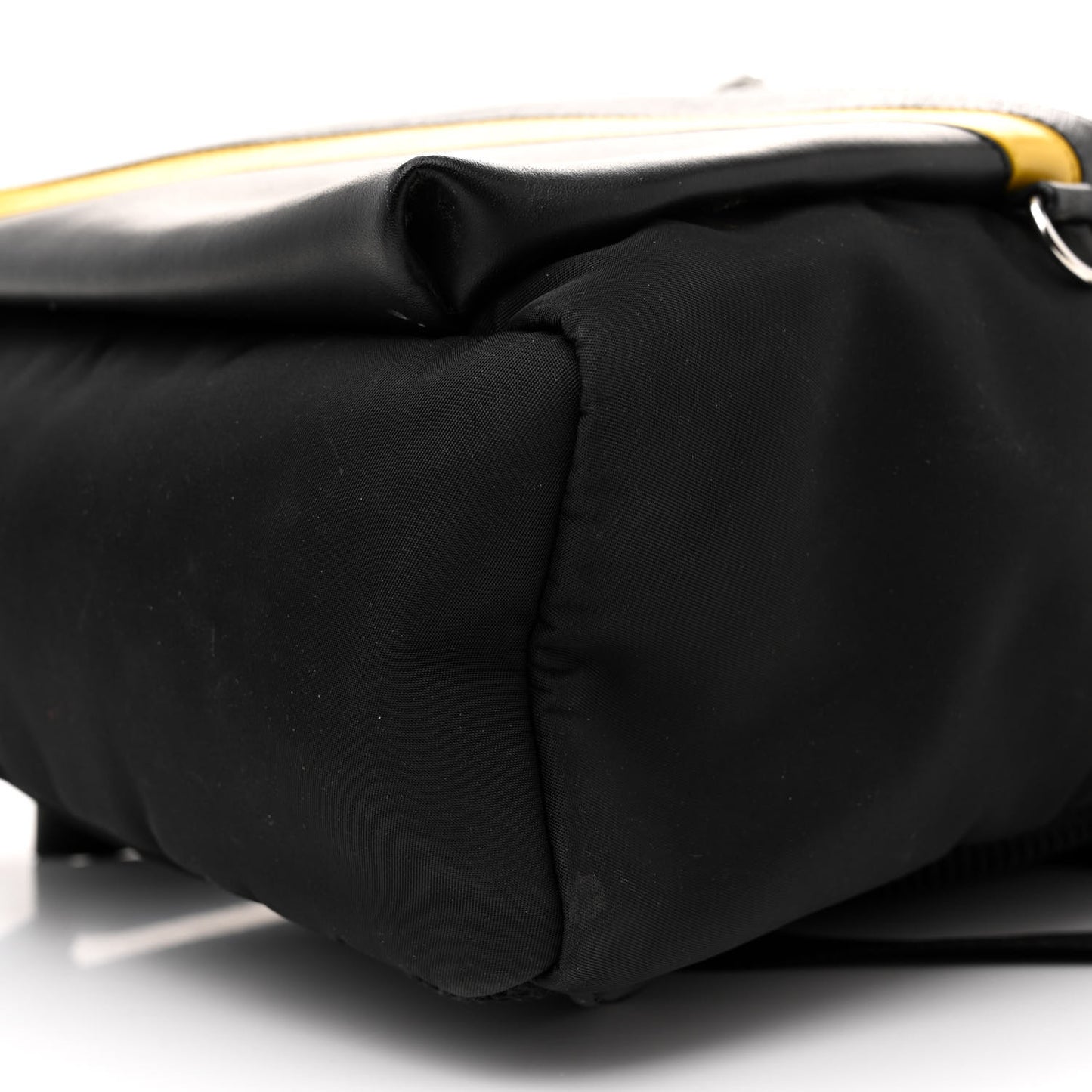 Glazed Fabric Nylon FF 1974 Diagonal Pouch Pocket Backpack Black Sunflower