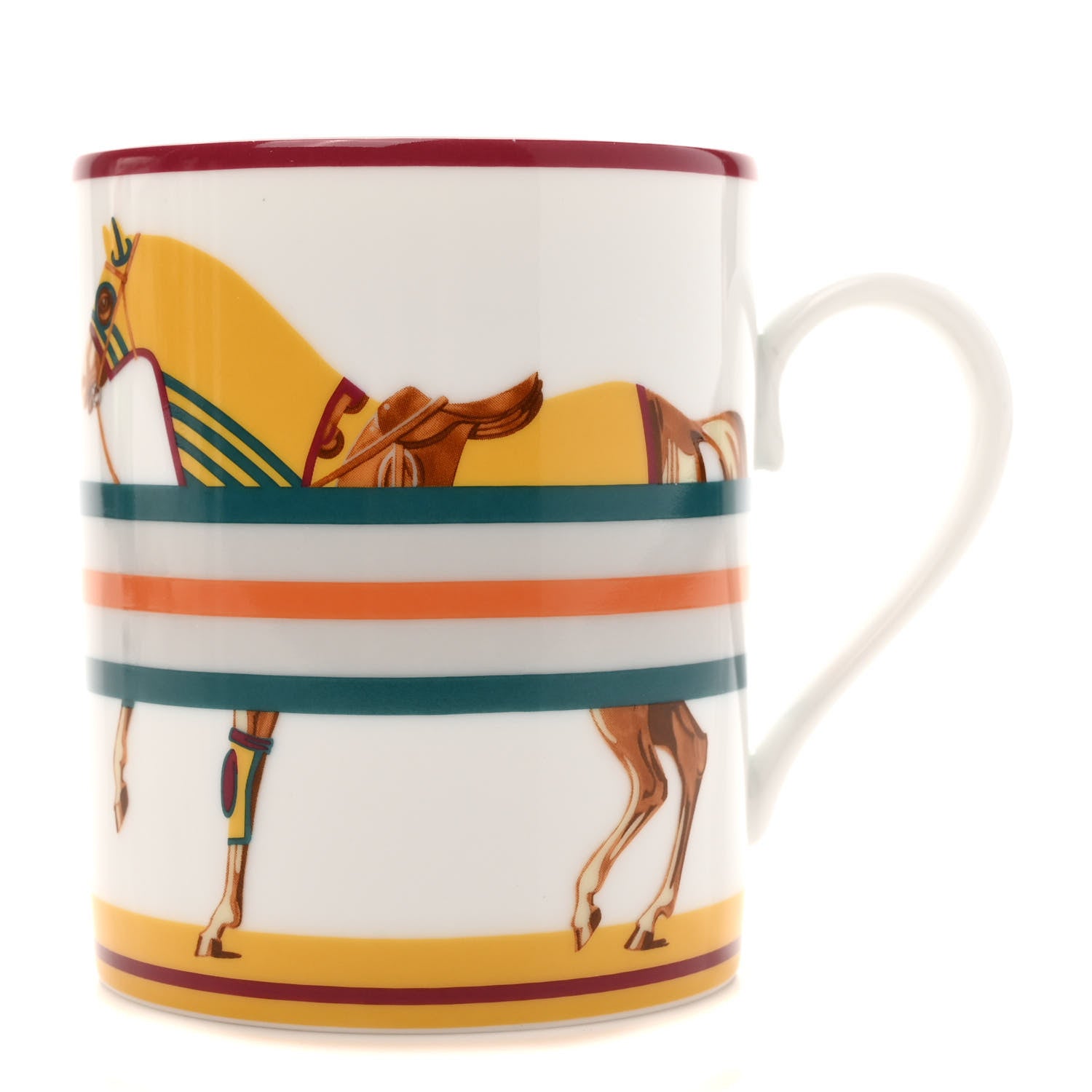 Hermes Porcelain Cheval a la Couverture Mug 1 of 11