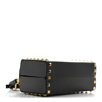 Valentino Garavani Grainy Calfskin Rockstud Alcove Box Top-Handle Bag Black 4 of 11