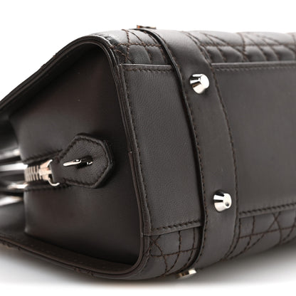 Christian Dior Lambskin Cannage Stitched Small East West Lady Dior Marron Fonce 9 of 11