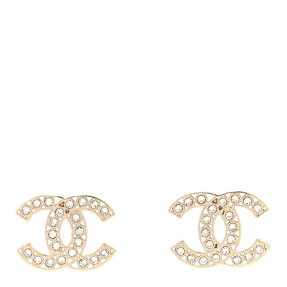 Chanel Crystal CC Earrings Gold 1 of 4