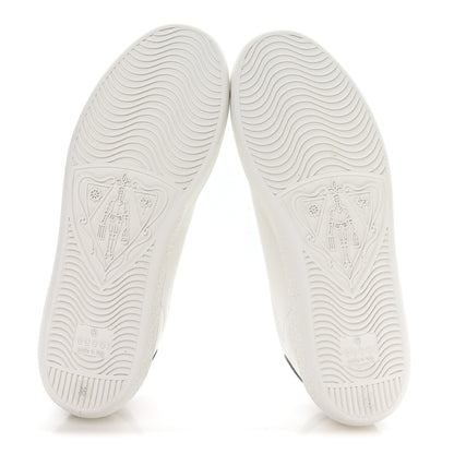 Gucci Calfskin Interlocking G Perforated Womens Ace Sneakers 36 White Grey Sky 6 of 9