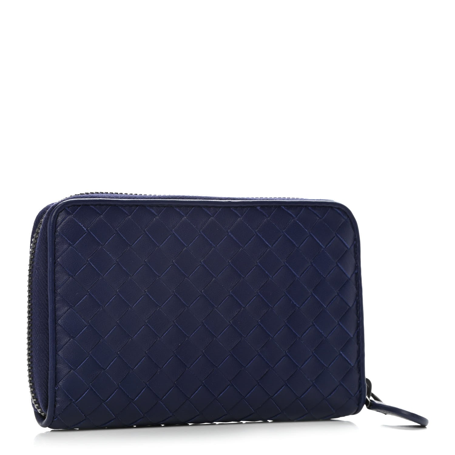 Bottega Veneta Nappa Intrecciato Zip Around Wallet Atlantic 3 of 9