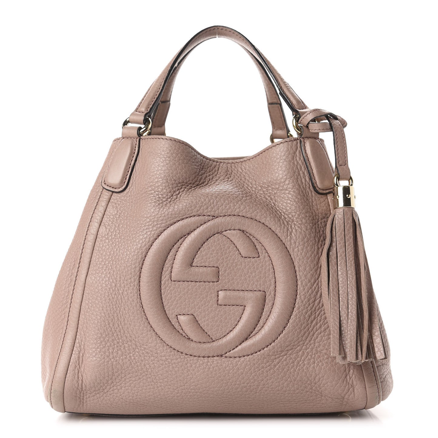 Pebbled Calfskin Small Soho Shoulder Bag Light Pink