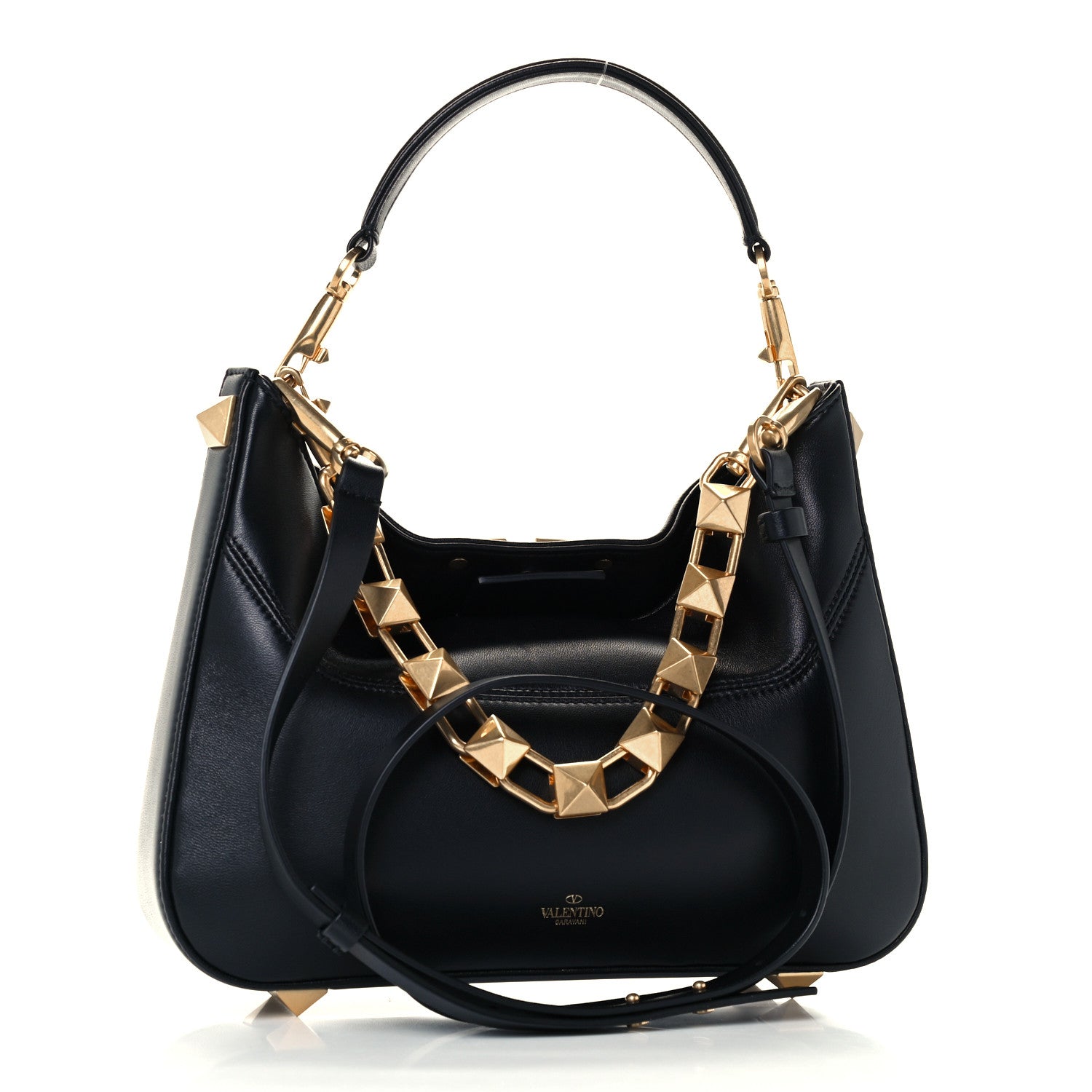 Valentino Garavani Nappa Stud Sign Hobo Black 3 of 10