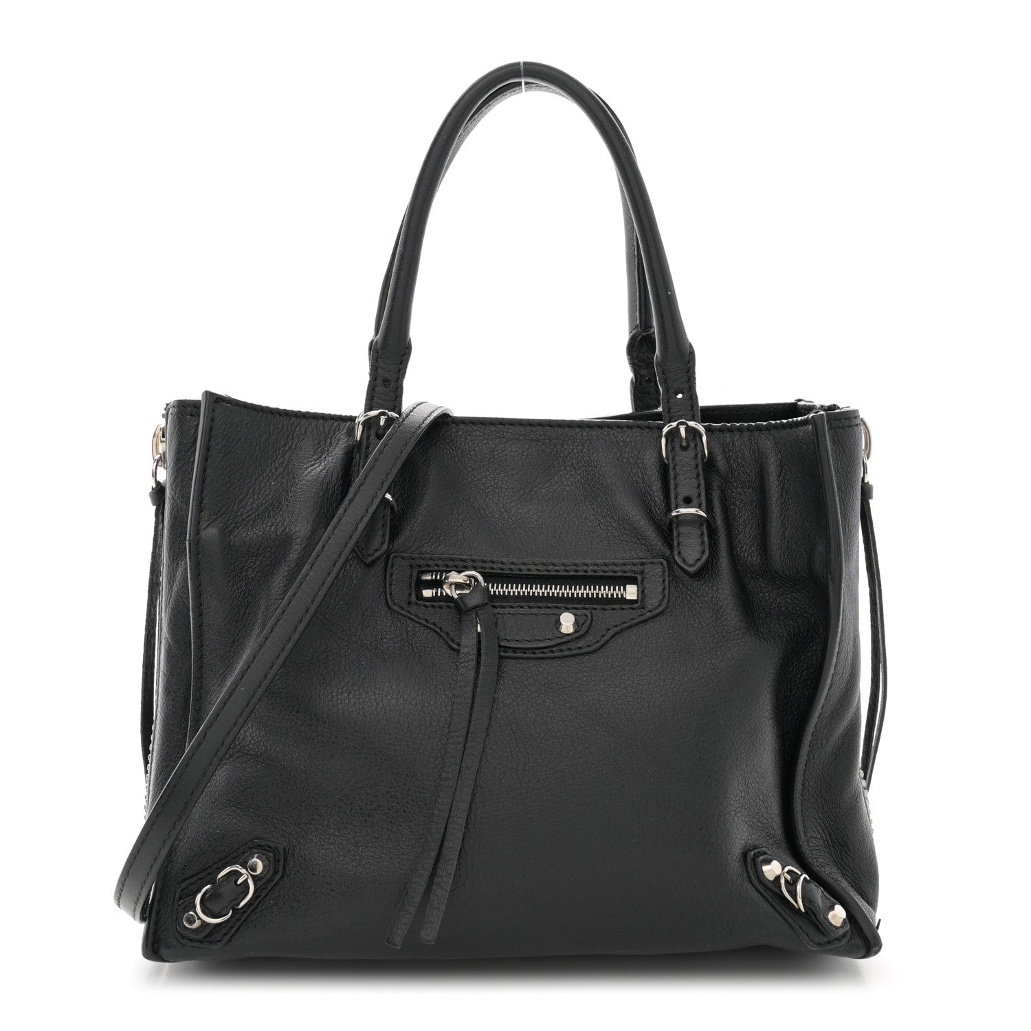Balenciaga Calfskin Papier Mini A4 Zip Around Tote Black 1 of 15