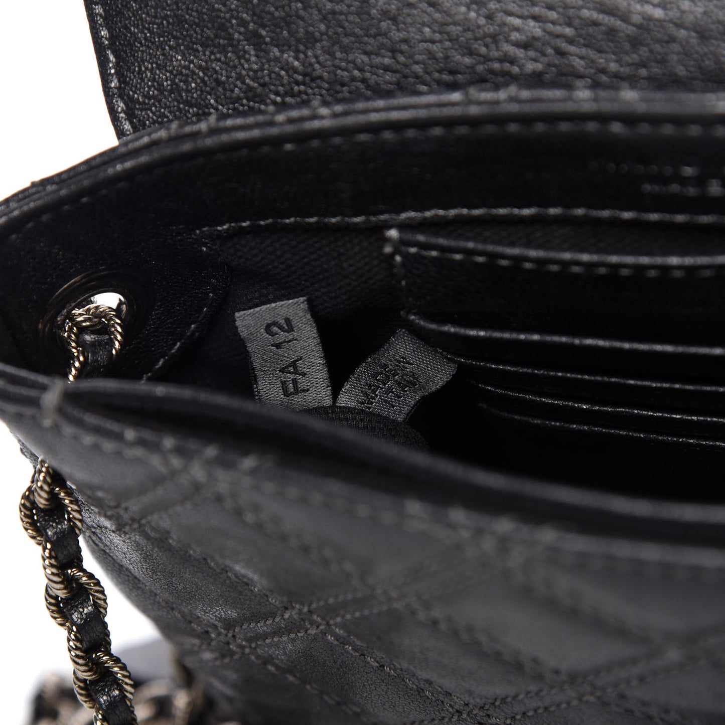 Metallic Lambskin Baroque Single Flap Grey