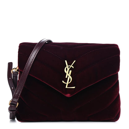 Saint Laurent Velvet Y Quilted Monogram Toy Loulou Crossbody Bag French Burgundy 1 of 4