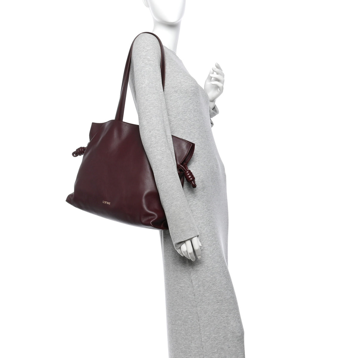 Loewe Calfskin Large Flamenco Knot Bag Dark Burgundy 2 of 10