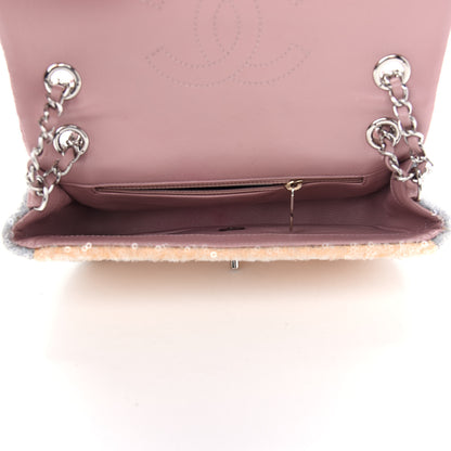 Chanel Sequin Mini Waterfall Flap Pink Blue Yellow 5 of 9